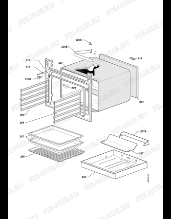 Взрыв-схема плиты (духовки) Juno Electrolux JGH31002E - Схема узла Oven